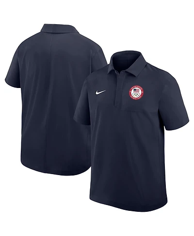 Nike Men's Navy Woven Polo Shirt