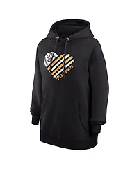 G-iii 4Her by Carl Banks Women's Black San Diego Padres Heart Fleece Pullover Hoodie