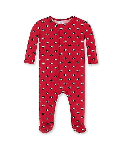 ZooZatz Baby Boys and Girls Red Georgia Bulldogs Magnetic Closure Sleeper