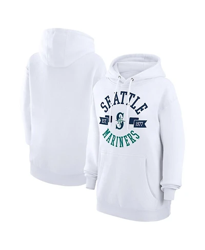 G-iii 4Her by Carl Banks Women's White Seattle Mariners City Graphic Pullover Hoodie