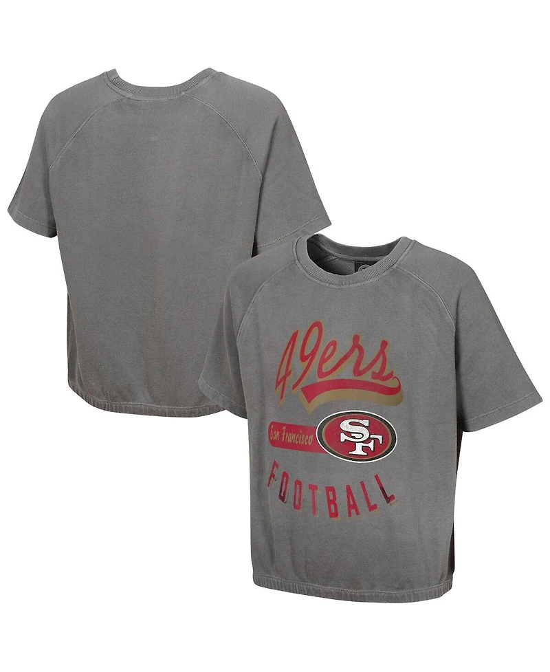Outerstuff Women's Gray San Francisco 49ers Mineral Wash Short Sleeve Top