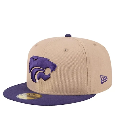 New Era Men's Khaki Kansas State Wildcats Two-Tone 59FIFTY Fitted Hat