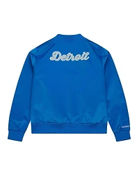 Mitchell & Ness Women's Blue Detroit Lions Full-Snap Satin Jacket