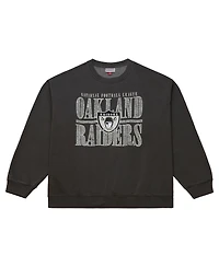 Mitchell & Ness Men's Black Oakland Raiders Downtown Crew Logo Sweatshirt