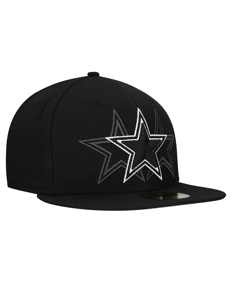 New Era Men's Black Dallas Cowboys Tri-Hit 59FIFTY Fitted Hat