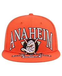 New Era Men's Orange Anaheim Ducks Oversized Arch 59Fifty Fitted Hat