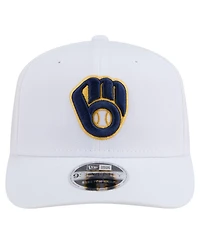 New Era Men's White Milwaukee Brewers Coolera 9SEVENTY Adjustable Hat