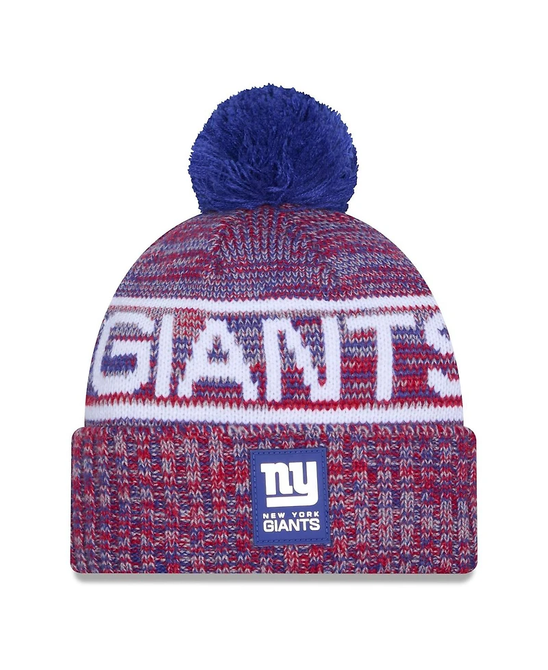 New Era Men's Red New York Giants 2025 Sideline Cold Weather Cuffed Pom with Knit Hat