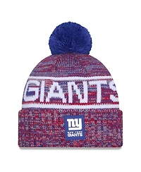 New Era Men's Red New York Giants 2025 Sideline Cold Weather Cuffed Pom with Knit Hat