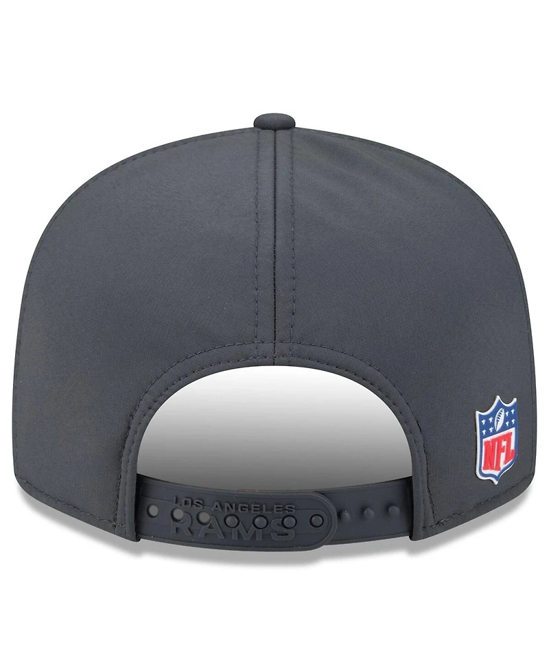 New Era Men's Charcoal Los Angeles Rams 2025 Sideline Cold Weather Split Panel 9FIFTY Snapback Hat