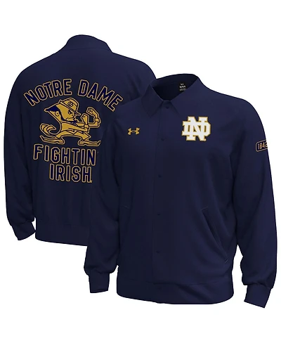 Under Armour Men's Navy Notre Dame Fighting Irish Gameday Icon Full-Snap Fleece Jacket