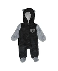 Outerstuff Baby Boys and Girls Newborn Black Los Angeles Kings Stay Napping Fleece Bunting Full-Zip Sleeper