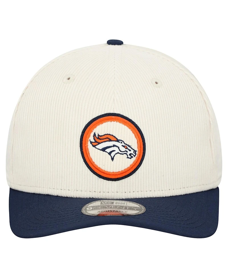 New Era Men's Stone Denver Broncos Loyal Corduroy 9SEVENTY Adjustable Hat