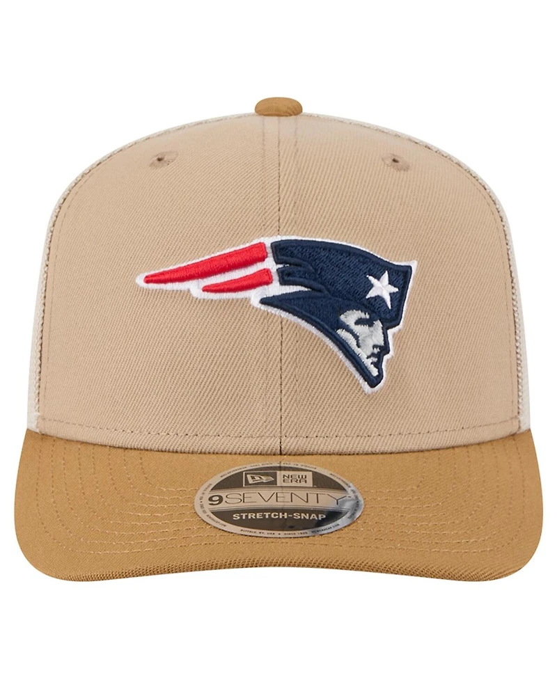 New Era Men's Light Beige New England Patriots Two-Tone Trucker 9SEVENTY Adjustable Hat