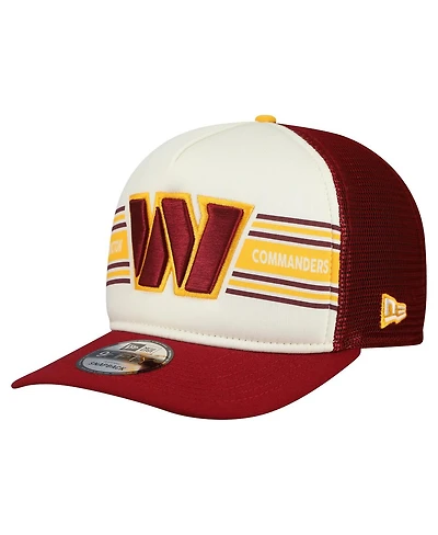 New Era Men's Cream/Burgundy Washington Commanders Banner A-Frame 9FIFTY Snapback Hat