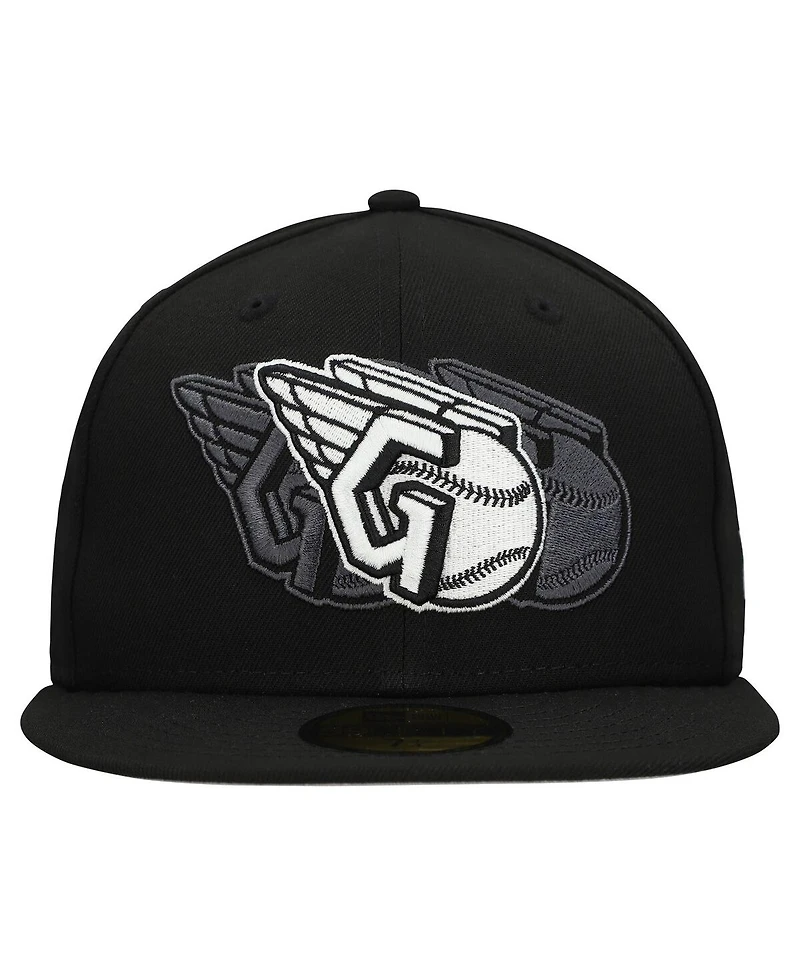 New Era Men's Black Cleveland Guardians Tri-Hit 59FIFTY Fitted Hat
