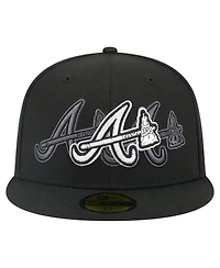 New Era Men's Black Atlanta Braves Tri-Hit 59FIFTY Fitted Hat
