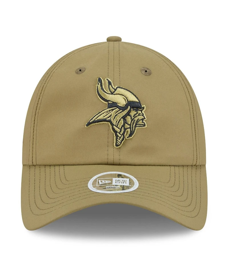 New Era Women's Green Minnesota Vikings 2025 Salute to Service Pony Tail Adjustable Hat