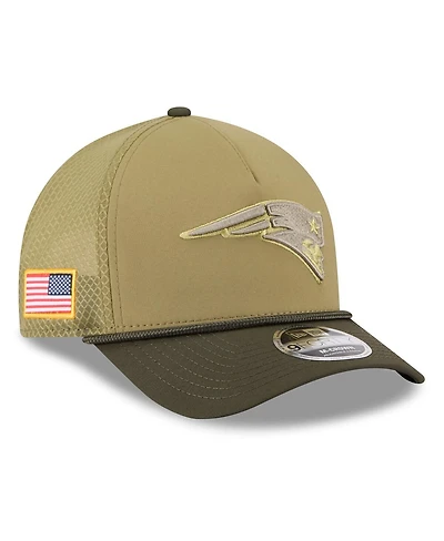 New Era Big Boys and Girls Green/Dark Green New England Patriots 2025 Salute to Service 9FORTY A-Frame Adjustable Hat