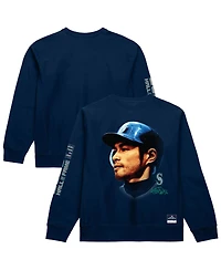 Mitchell & Ness Men's Ichiro Suzuki Navy Seattle Mariners Hall of Fame Sweatshirt