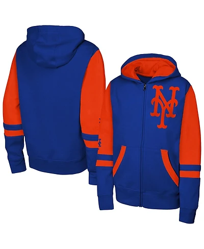 Outerstuff Men's Royal New York Mets Stadium Color Block Full-Zip Hoodie