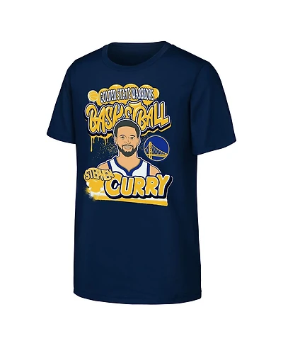 Outerstuff Big Boys and Girls Stephen Curry Navy Golden State Warriors Baller T-Shirt