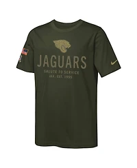 Nike Big Boys and Girls Olive Jacksonville Jaguars 2025 Salute to Service Sideline Dri-fit T-Shirt