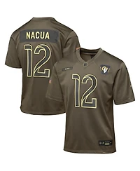 Nike Big Boys and Girls Puka Nacua Olive Los Angeles Rams 2025 Salute to Service Game Jersey