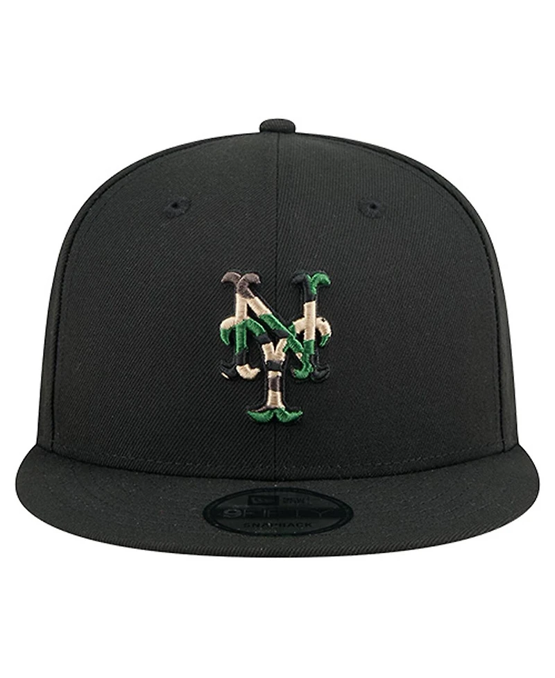 New Era Men's Black New York Mets Camo Subway Series 9FIFTY Snapback Hat