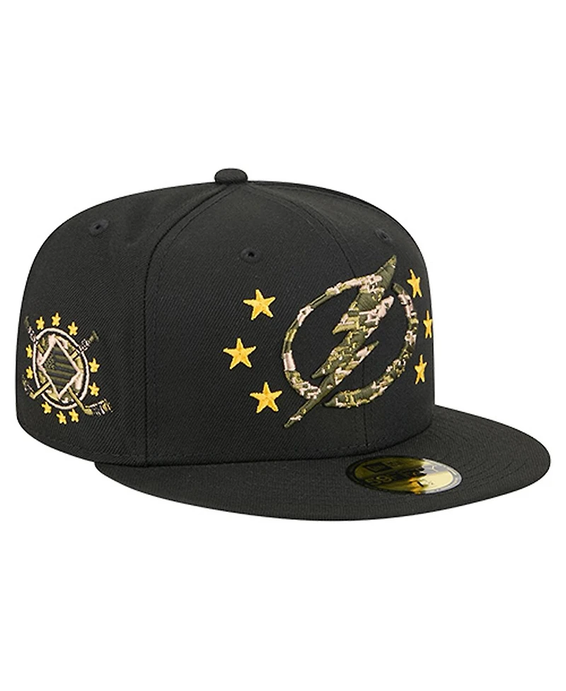 New Era Men's Black Tampa Bay Lightning Military Appreciation Digital Camo Stars 59FIFTY Fitted Hat
