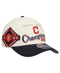 New Era Men's Cream/Navy Cleveland Guardians World Series 9FORTY M-Crown Adjustable Hat