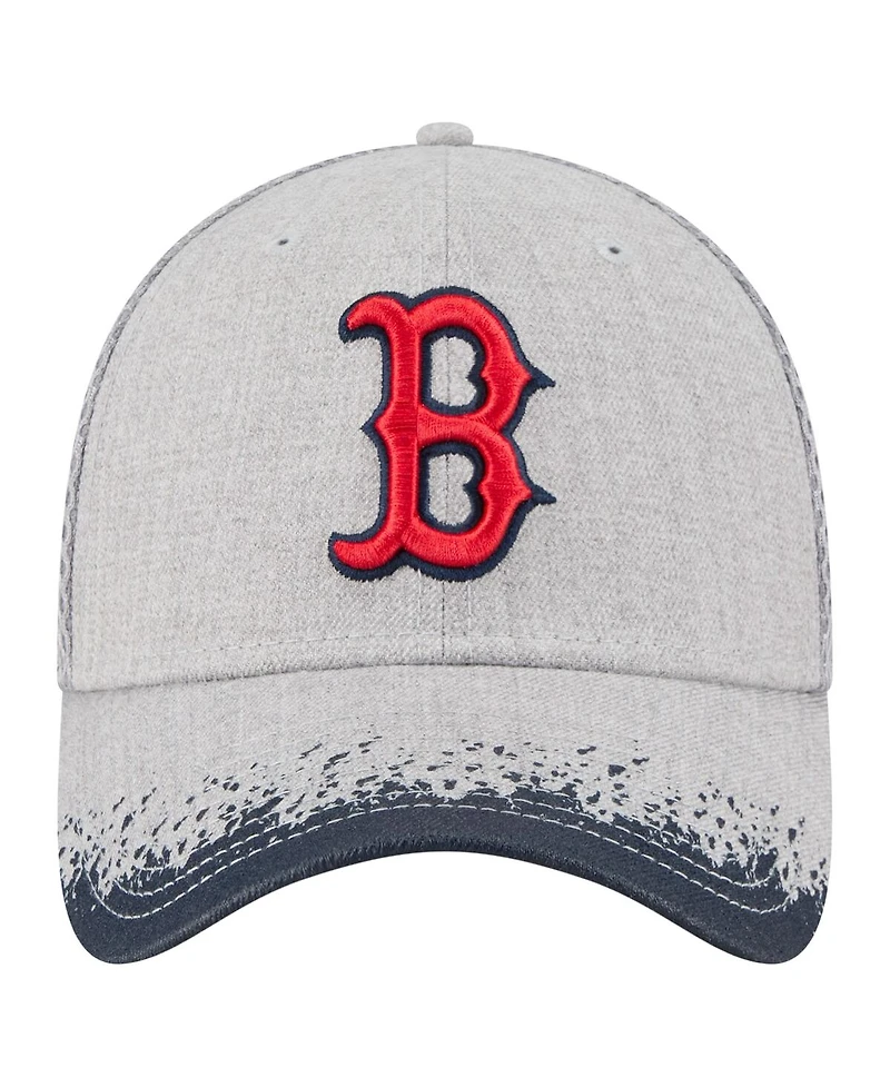 New Era Men's Gray Boston Red Sox Visor Paint Splatter 39THIRTY Flex Hat
