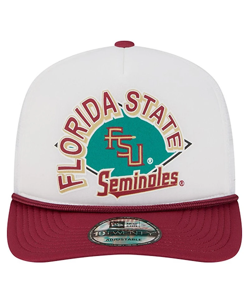 New Era Men's White Florida State Seminoles Diamond 19TWENTY Golfer Adjustable Hat