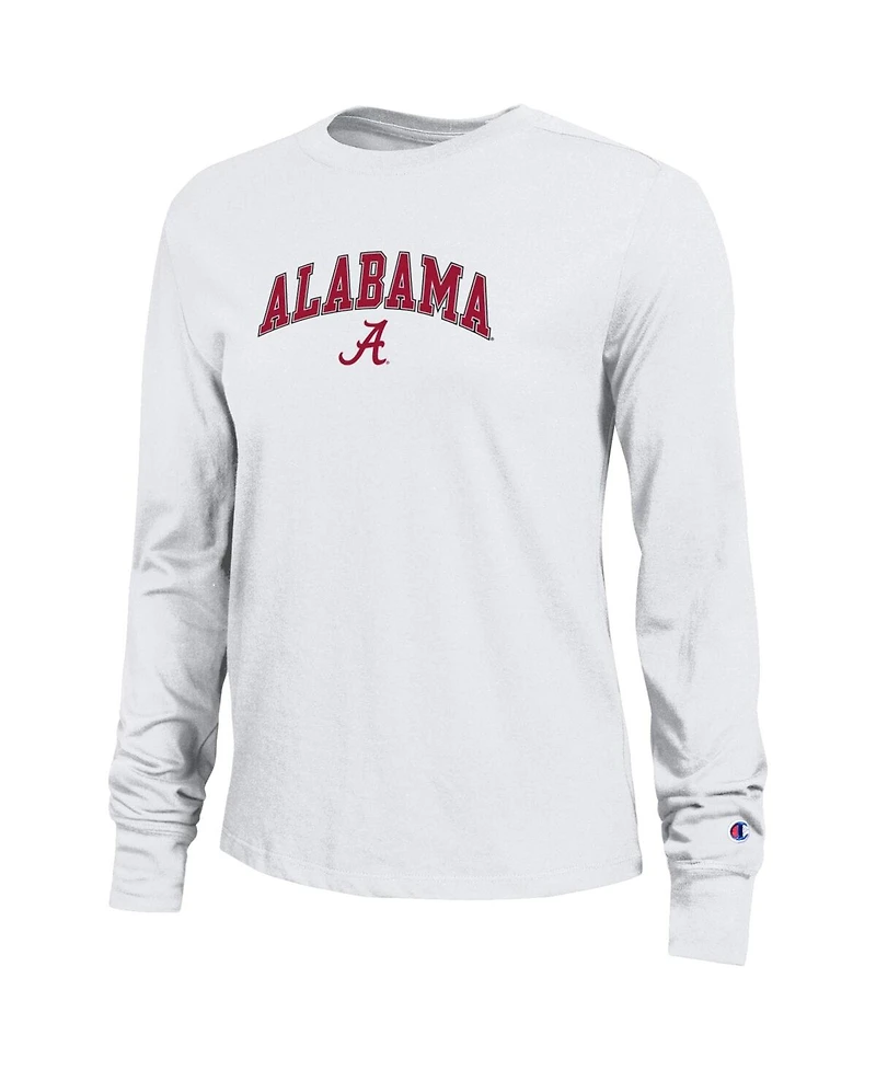 Champion Women's White Alabama Crimson Tide Arch Over Logo Long Sleeve T-Shirt