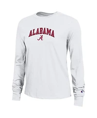 Champion Women's White Alabama Crimson Tide Arch Over Logo Long Sleeve T-Shirt