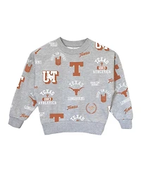 Gameday Couture Big Girls Gray Texas Longhorns Always on Repeat Pullover Sweatshirt