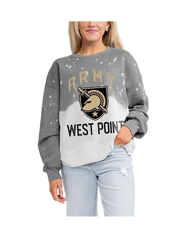 Gameday Couture Women's Gray Army Black Knights Twice as Nice Faded Crewneck Sweatshirt