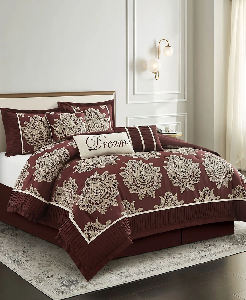Stratford Park Therese Damask 7-Pc. Comforter Set, California King
