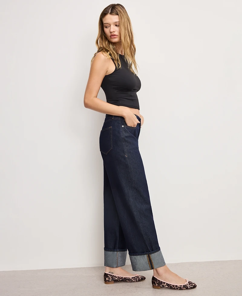 Good American Women's Relaxed Baggy Low-Rise Jeans, Regular and Plus