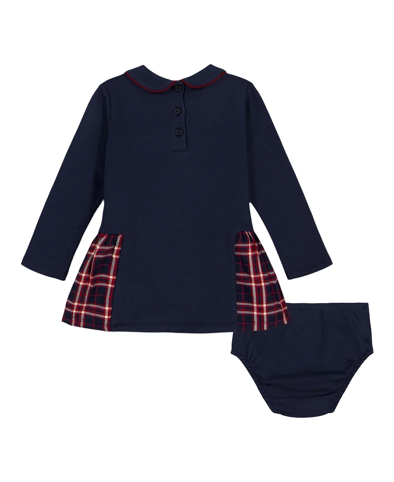 Tommy Hilfiger Baby Girls 2-Piece Long Sleeve Dress and Diaper Cover Set