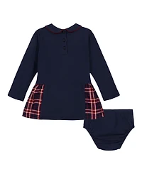 Tommy Hilfiger Baby Girls 2-Piece Long Sleeve Dress and Diaper Cover Set