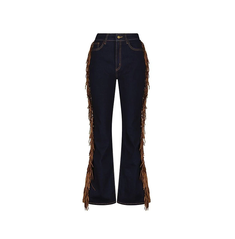 The Noli Shop Women's Ryder Fringe Jean - Indigo