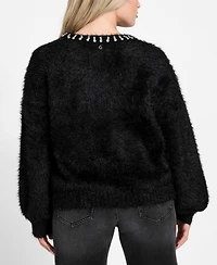 Guess Women's Arisa Rhinestone-Trim Sweater