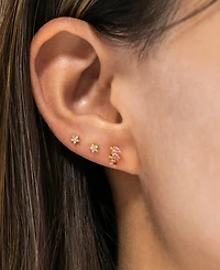 Girls Crew Crystal Gold Plated Sparkling Seahorse Studs