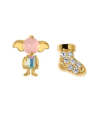 Girls Crew Gold Plated Harry Potter Dobby Is A Free Elf Crystal Stud Earrings