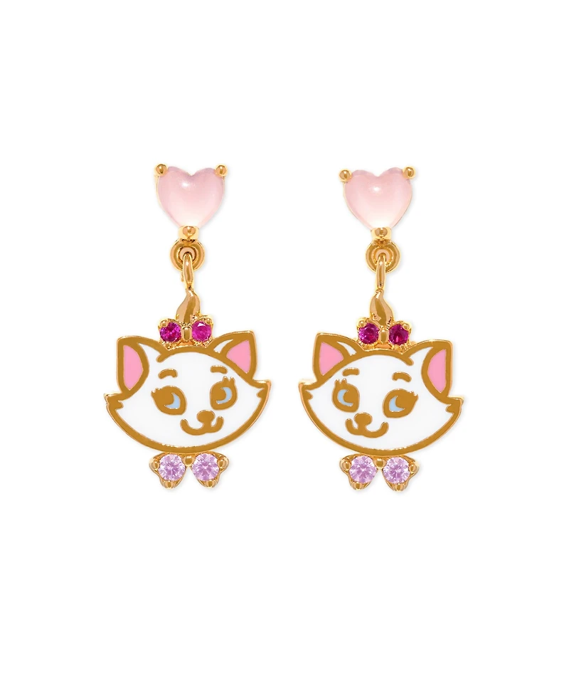 Girls Crew Crystal Enamel Disney The Aristocats Marie Dangle Earrings