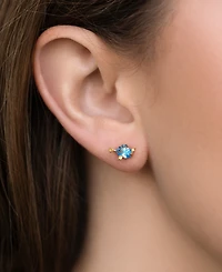 Girls Crew Crystal Gold Plated Pixar Finding Nemo Dory Stud Earrings