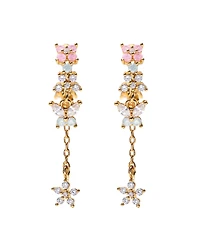 Girls Crew Crystal Gold Plated Mari Dangle Hoop Earrings