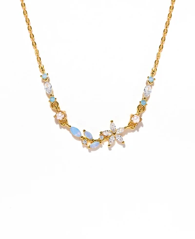 Girls Crew Crystal Blushing Gold Plated Blossom Necklace