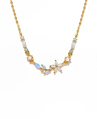 Girls Crew Crystal Blushing Gold Plated Blossom Necklace